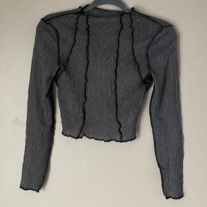 Black Lace Long Sleeve Top